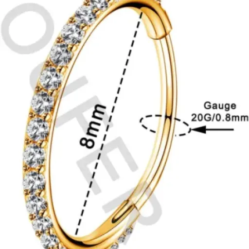 Test OUFER anneau 20G 8mm or CZ : un petit anneau qui fait le job sans se ruiner