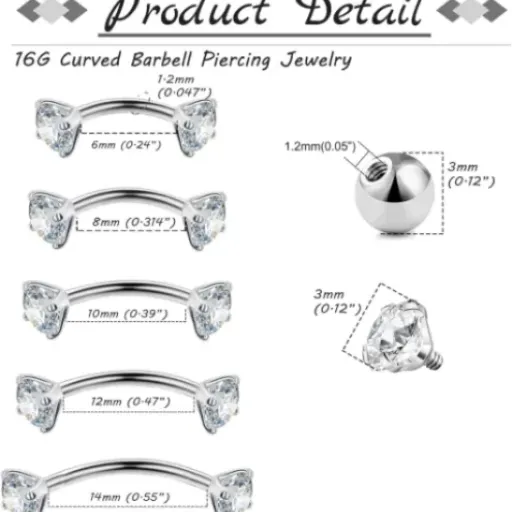 Test Gojewen 10pcs Barbells Courbés 16G : le kit pas cher qui fait le job pour plusieurs piercings