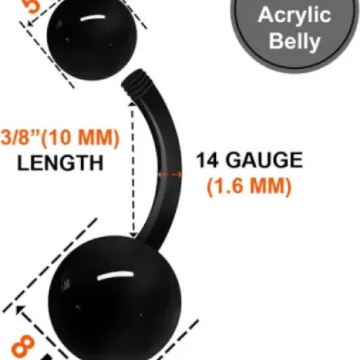 Test bijou de nombril acrylique UV 14g : simple, léger, pas cher mais très basique