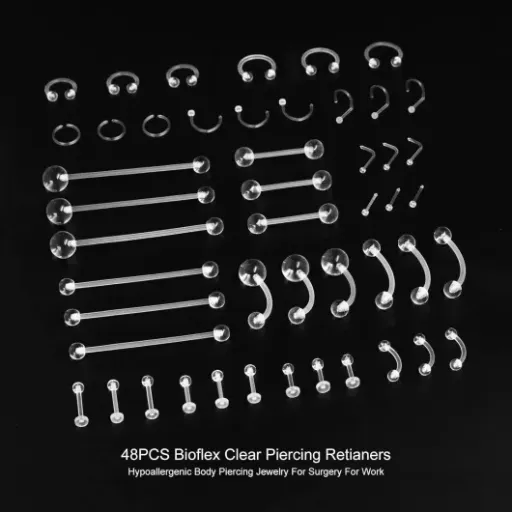 Test MixPiercing 48Pcs Bioflex : le kit de piercings transparents qui fait le job pour l’IRM et le boulot