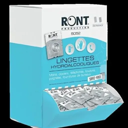 Test Ront Lingettes hydroalcooliques (250 sachets) : le distributeur pratique pour le bureau et les déplacements