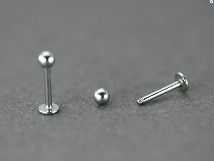 Piercing Labret Lèvre 16g 8mm en Acier Chirurgical Boule Lot de 25 Pièces Argenté