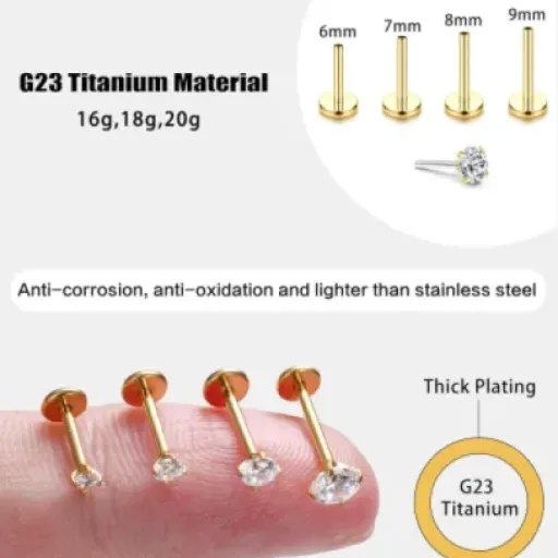 Test Chriscoco G23 Titane 8PCS-16G-G : des petits piercings pas chers qui font le job