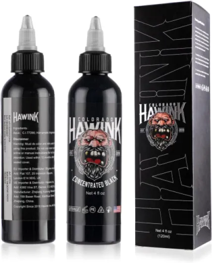 Encre Tatouage Noir Professionnel 120ml (4oz) Concentrée Black Encre Tattoo Supplies TI203-120-002 120ml - Concentrated Black