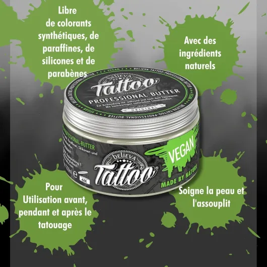 Professional Butter - Crème de Soin végétalienne pour Tatouage 250ml 250 ml (Lot de 1)