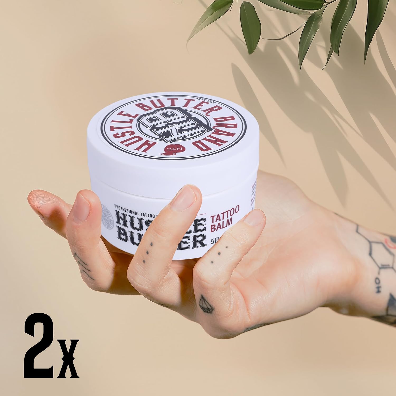 TATTOO HUSTLE BUTTER DELUXE ORIGINAL – 2x150ml crème de soin tatouage vegan aux ingrédients naturels comme mangue, papaye et beurre de karité, favorise la cicatrisation, réduit rougeurs et gonflements
