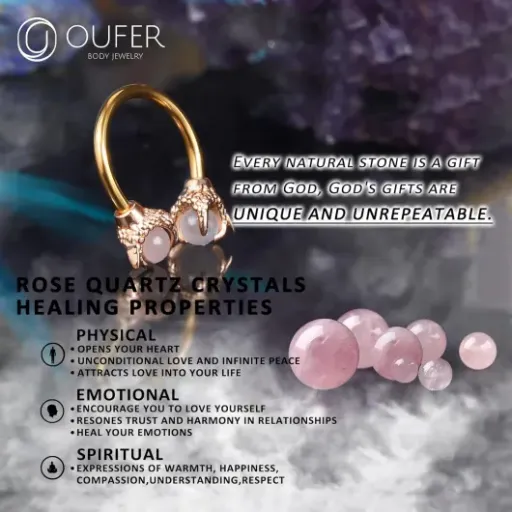 Test OUFER Anneau de Septum Quartz Rose : joli petit anneau, mais pas pour tout le monde