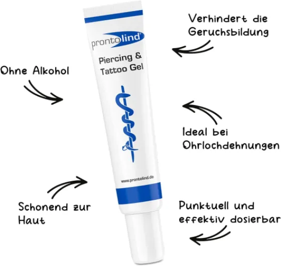 Gel 10 ml - Gel pour soins des piercings, idéal également comme aide à l'étirement des trous d'oreilles