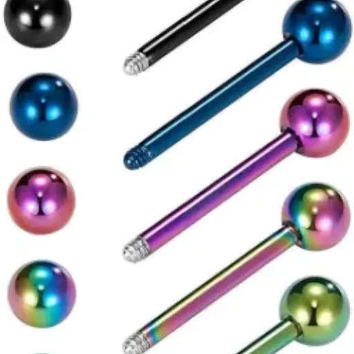 Test Vcmart 7-9 pièces Titane anodisé : des barbells pas chers qui font le job pour la langue et le mamelon