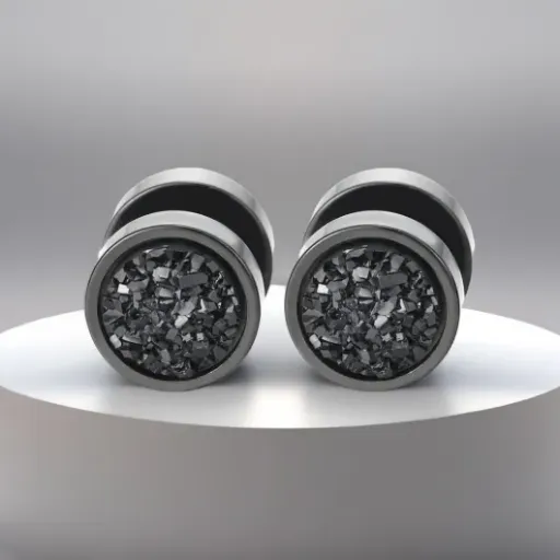 Test boucles d’oreilles faux plugs noir/bleu COOLSTEELANDBEYOND : look stretch sans se percer plus